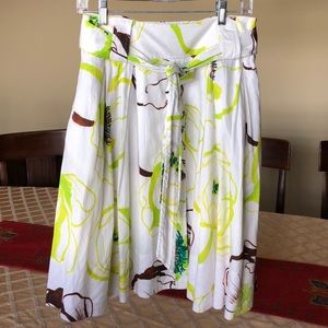 Bright Zara skirt. Fun pattern with thick belt.